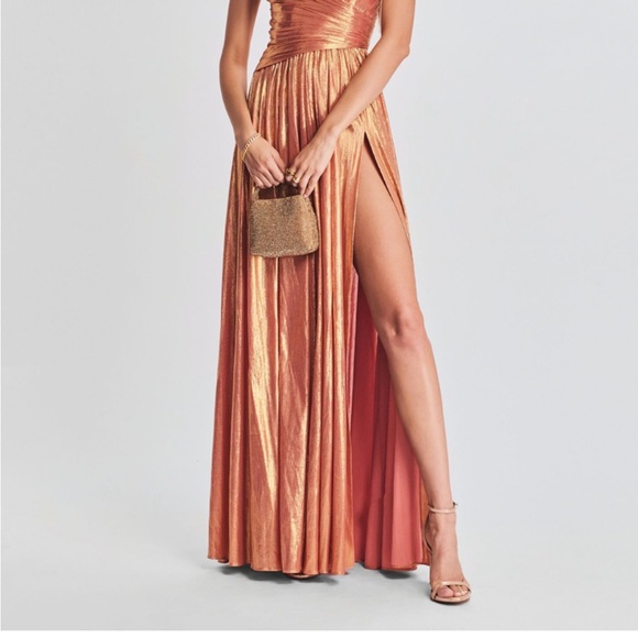 ASTR The Label Goldenrod Yellow Striped Ruffle Mini Dress Size M